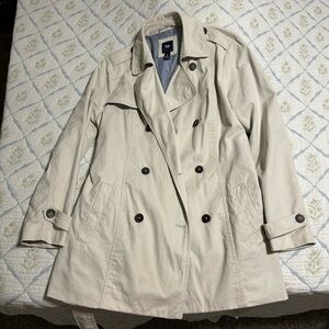 GAP Women's Khaki Cotton Trench Coat